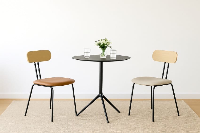 Ghế ăn chân sắt với bàn