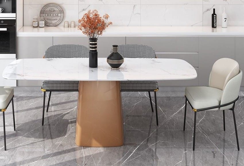 Ghế bàn ăn chân sắt trong phòng ăn