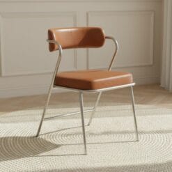 Ghế chân sắt bọc da MHK-0140.