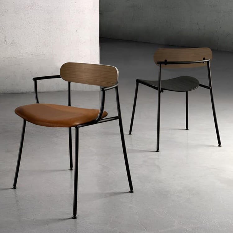 Ghế gỗ thư giãn khung sắt có tay vịn MHK-0111