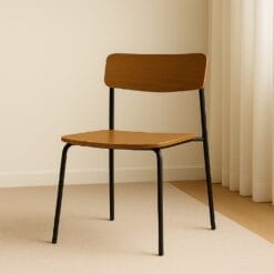 Ghế mặt gỗ chân sắt ghế có lưng tựa gỗ