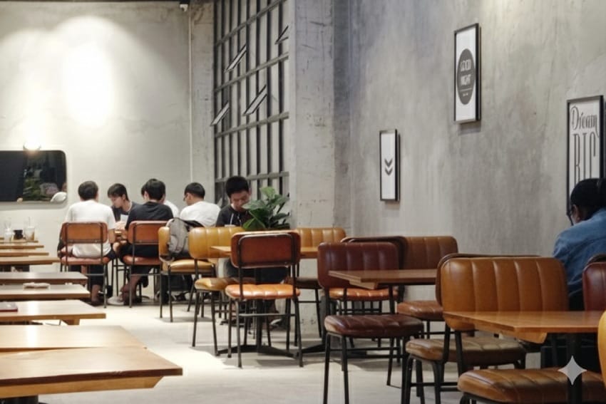 Ghế ngồi đọc sách trong quán cà phê 