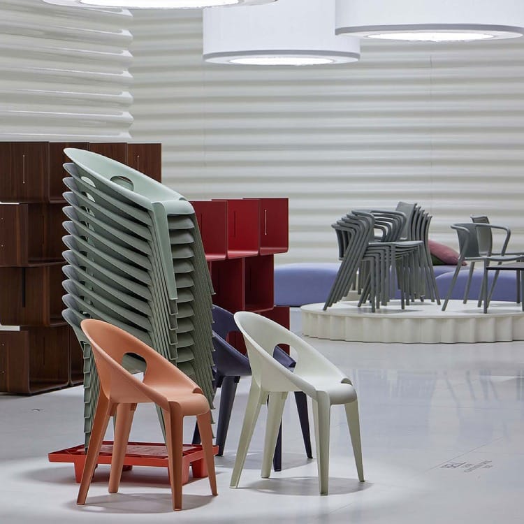 Ghế nhựa cafe ngoài trời xếp chồng