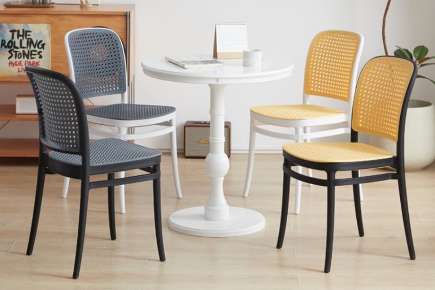 Ghế nhựa lưng giả mây MDS-3042 kết hợp với bàn