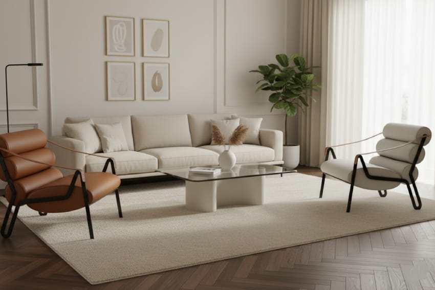 Ghế sofa đơn thư giãn trong phòng khách