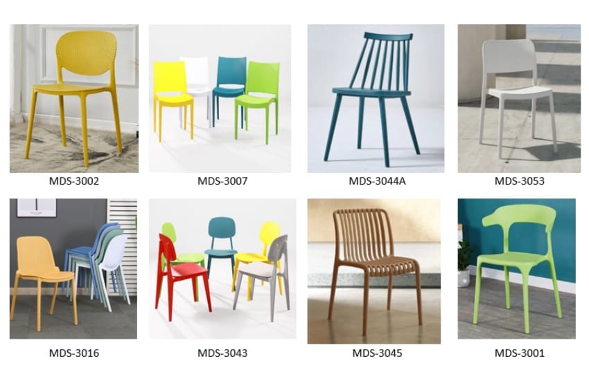 Một số dòng ghế nhựa đúc PP do Shopnao phân phối