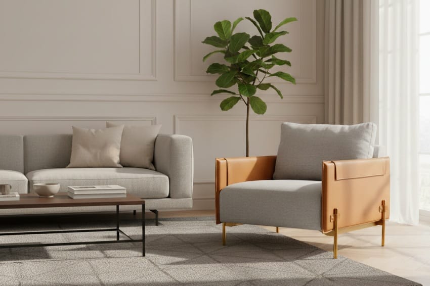 Ghế sofa thư giãn cao cấp trong phòng khách hiện đại