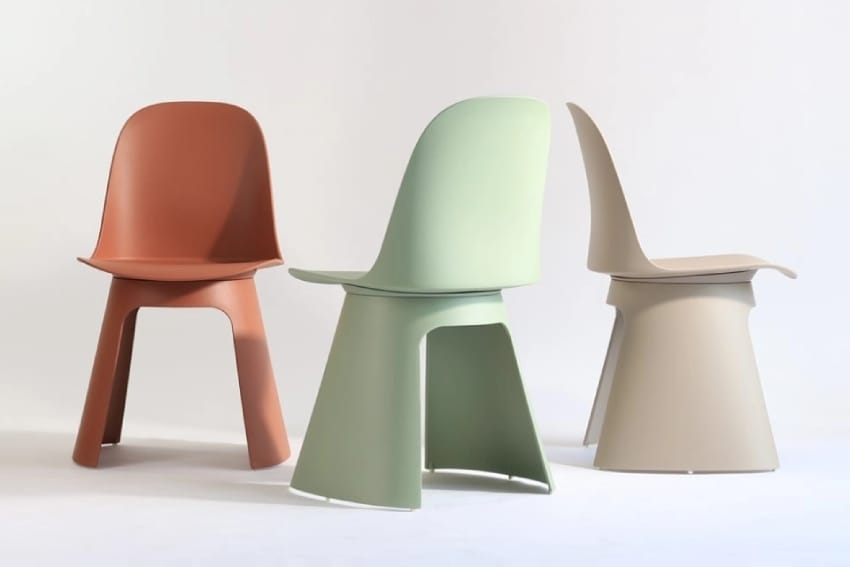 Các mặt của ghế nhựa có lưng tựa