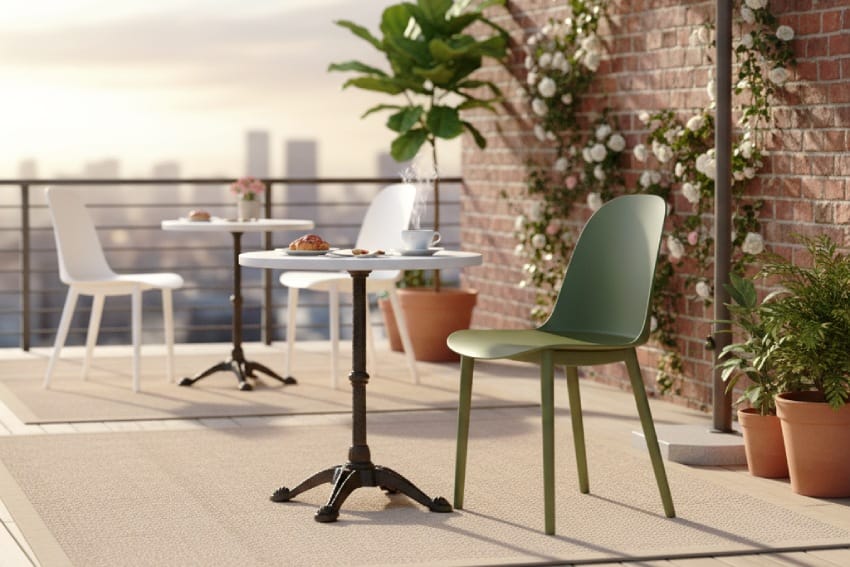 Ghế nhựa cafe ngoài trời MDS-3000 kết hợp với bàn