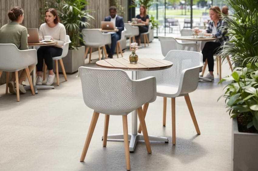 Ghế cà phê trong không gian quán