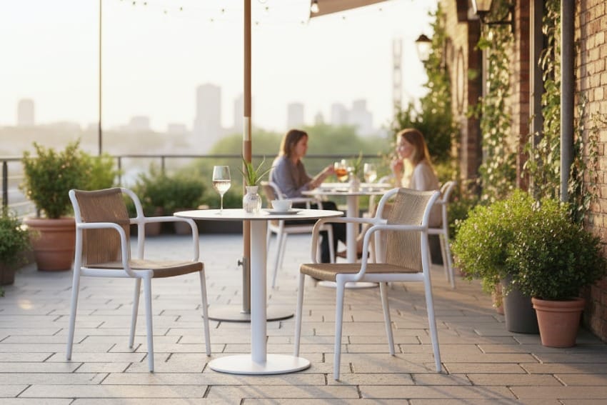 Ghế đan dây nhựa MDS-3039 ở ngoài trời