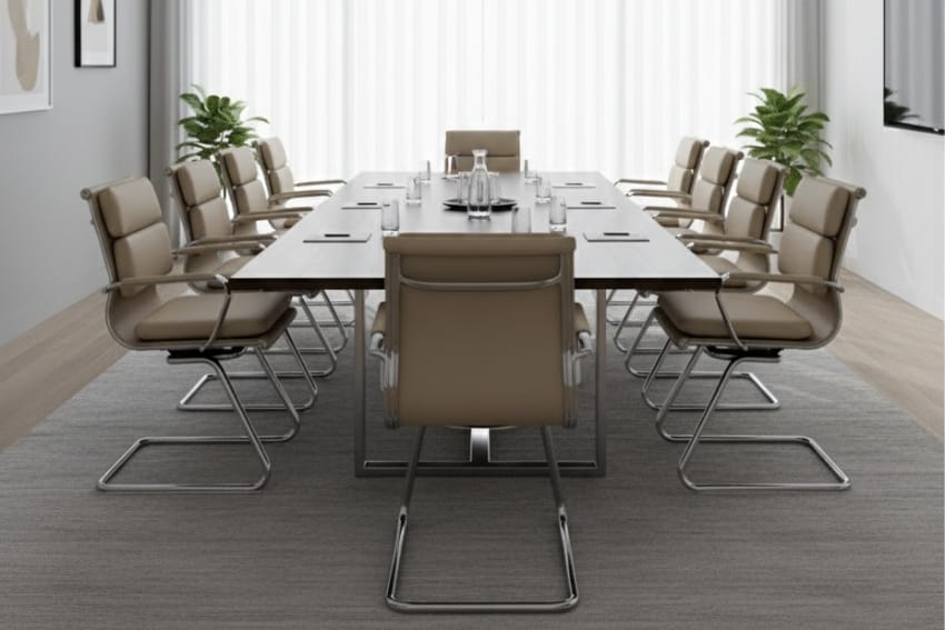 Ghế làm việc chân quỳ trong không gian phòng họp