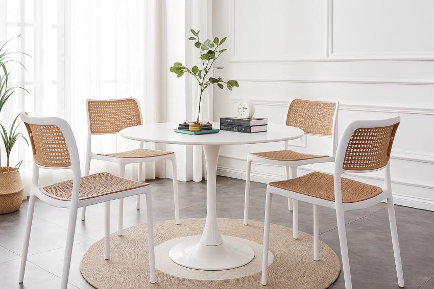 Ghế mây ngoài trời kết hợp với bàn