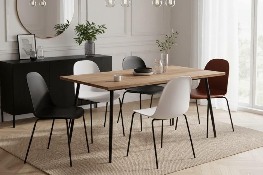 Ghế nhựa xếp chồng kết hợp với bàn