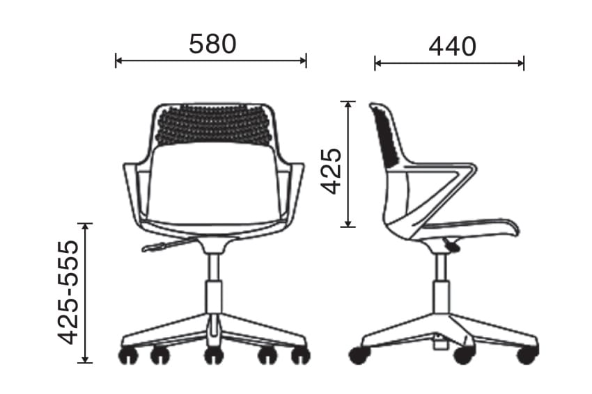Kích thước ghế xoay học sinh MRR-01