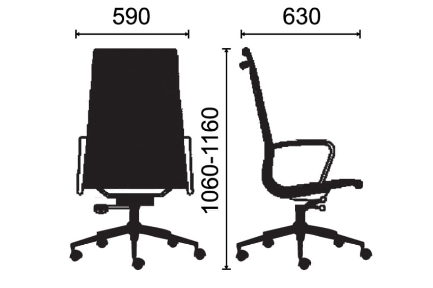 Kích thước của ghế luới lưng cao
