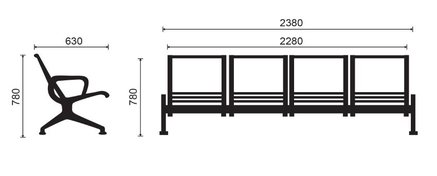 Kích thước ghế băng dài có tựa