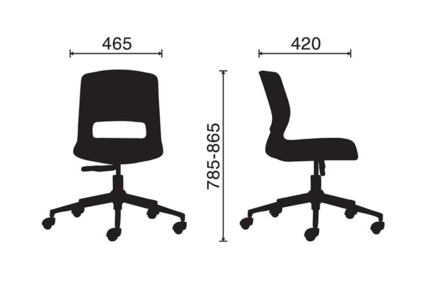 Kích thước ghế xoay có tựa MR-1090-03