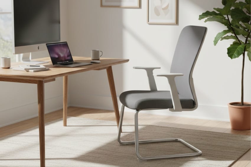 Ghế MR1101-T03 kết hợp với bàn làm việc tại nhà