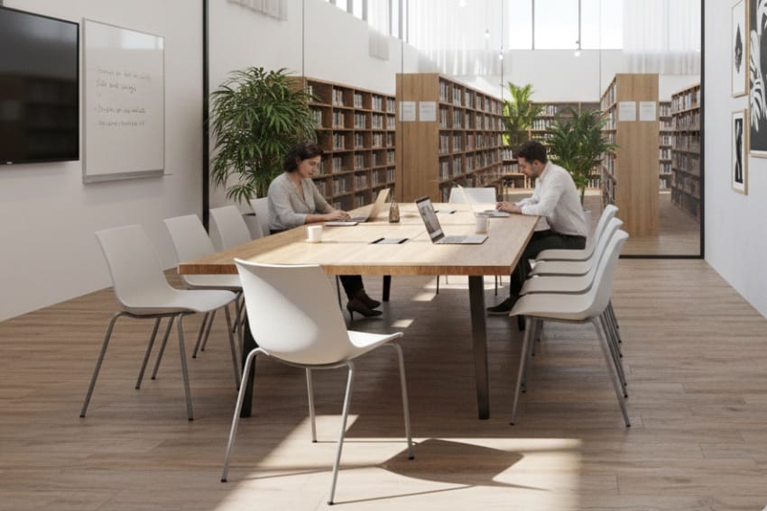 Ghế ngồi học bài trong phòng họp ở thư viện