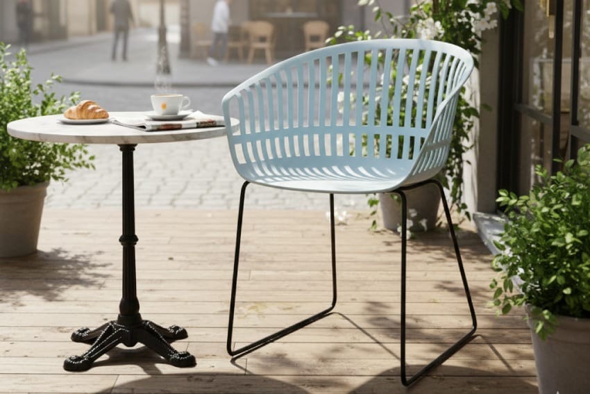 Ghế nhựa bành kết hợp với bàn