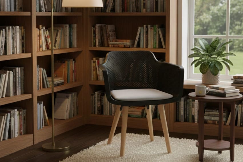 Ghế nhựa thấp tựa lưng MDS-3062C trong thư phòng