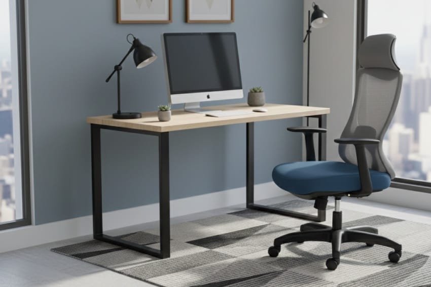 Ghế văn phòng có tựa đầu kết hợp với bàn