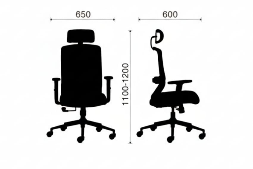 Kích thước của ghế xoay có tựa đầu