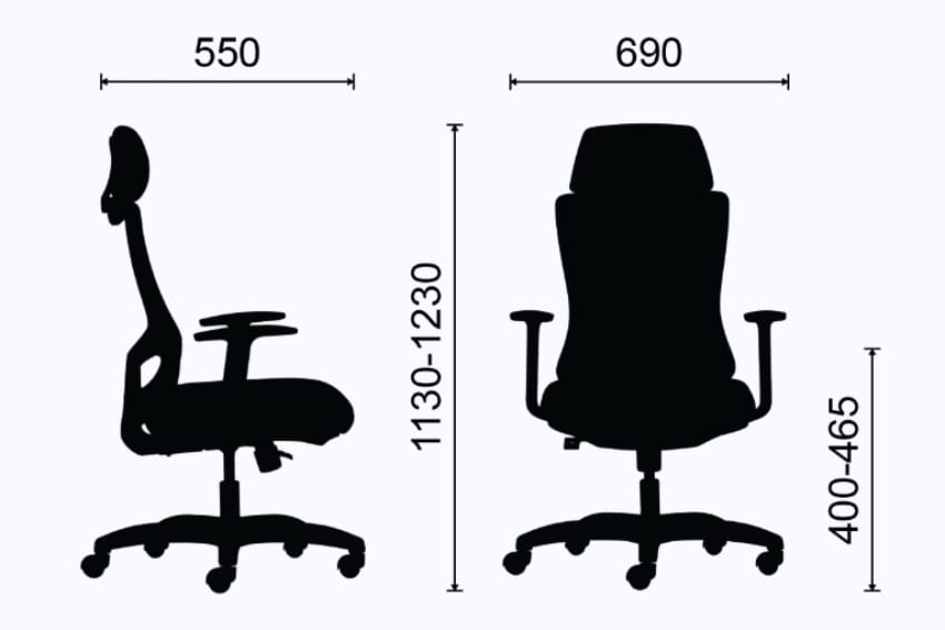 Kích thước ghế MR1106-D03