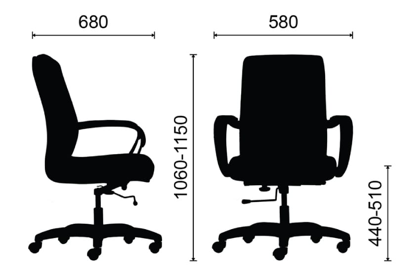 Kích thước ghế giám đốc xoay MR1108-2