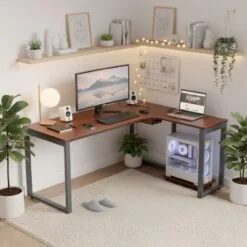 Bàn chữ L chân sắt