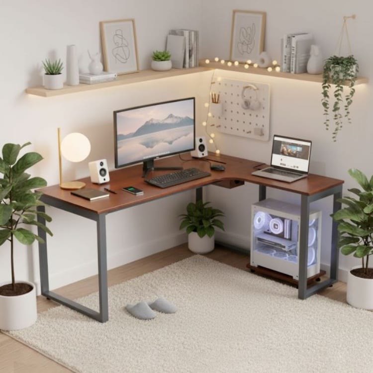 Bàn chữ L chân sắt