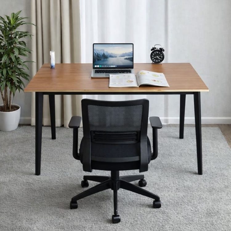 Bàn làm việc chân sắt 1m2 kết hợp ghế