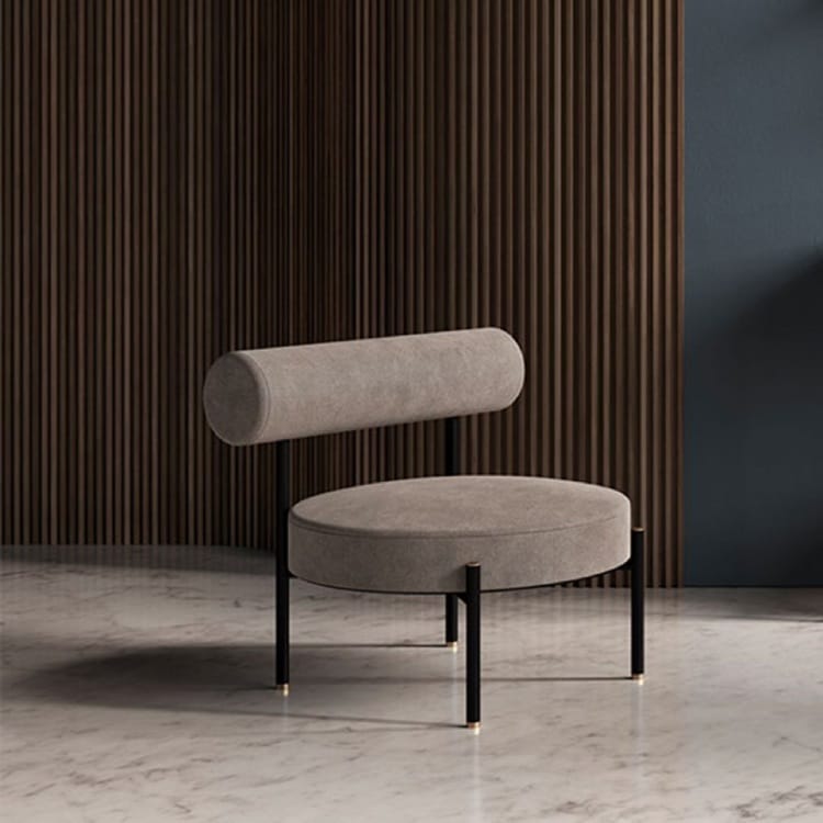 Ghế tròn chân sắt ghế sofa đơn bọc da cao cấp - Ảnh 2