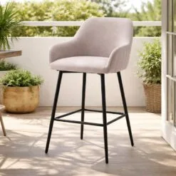 Ghế cao sắt ghế bar chân sắt cao có tựa lưng