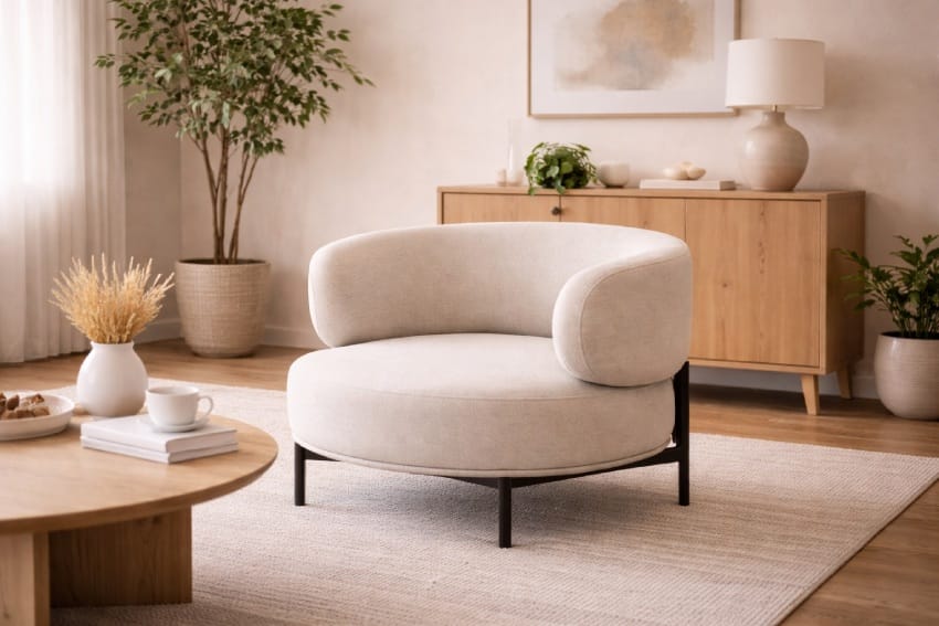 Ghế tròn sắt MHKS-2046 bọc nệm cao cấp với thiết kế độc đáo mới lạ