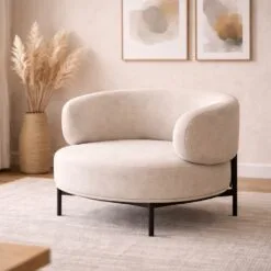 Ghế tròn sắt ghế sofa đơn bọc nệm cao cấp