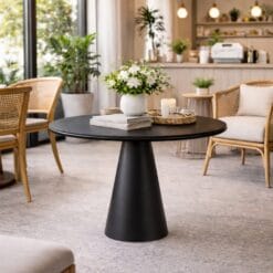 Bàn trà sắt tròn bàn decor không gian tiếp khách