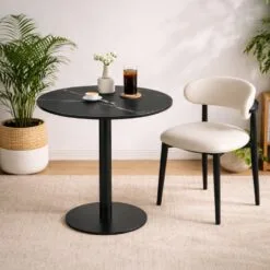 Bàn tròn chân sắt mặt đá bàn cho quán cà phê