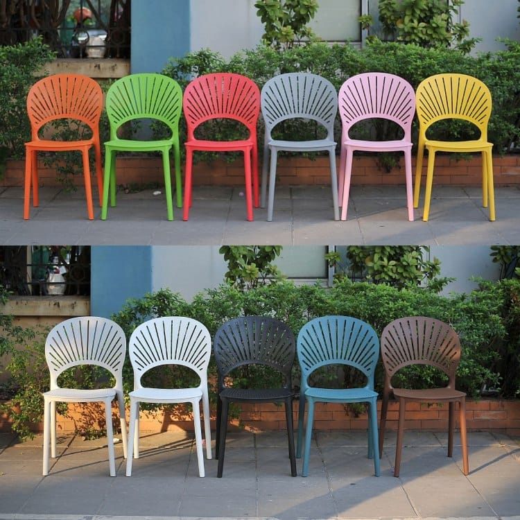 Ghế nhựa đục lỗ giá rẻ ghế nhựa lưng quạt - Ảnh 2